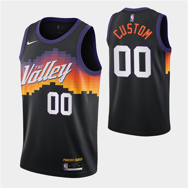 Men's Phoenix Suns Active Player Black City Edition 2020-21 Custom Stitched NBA Jersey